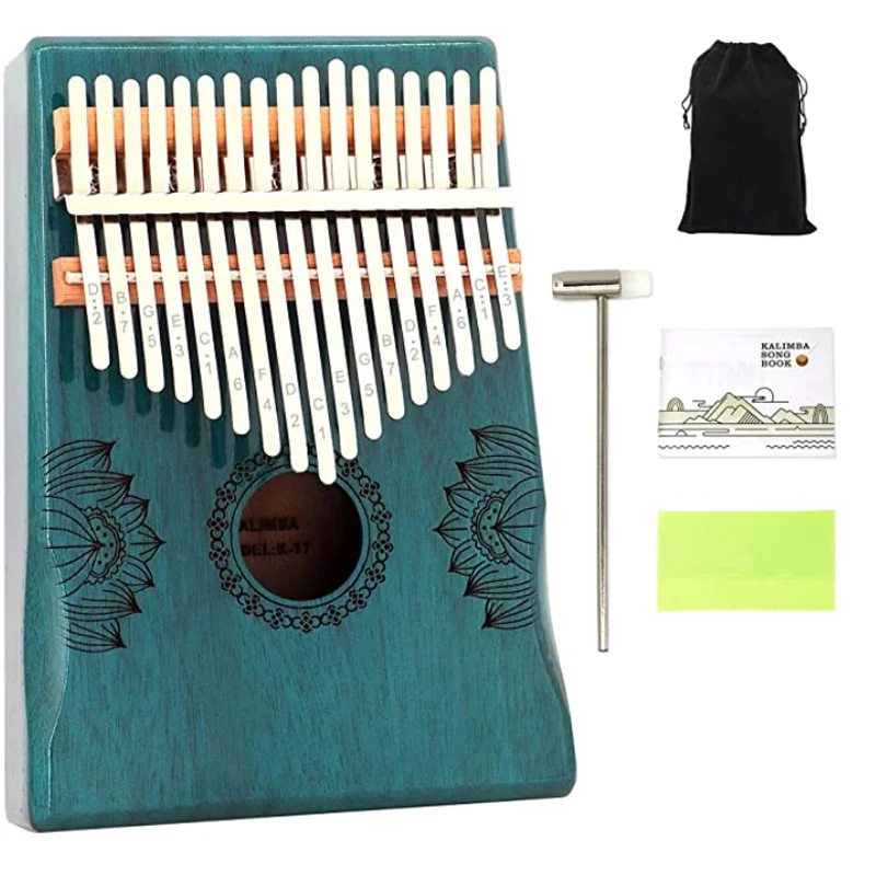 

Kalimba 17 Keys Thumb Piano Musical Instrument Portable African Wood Finger Piano Mbira Sanza With Protective Box Tune Hammer