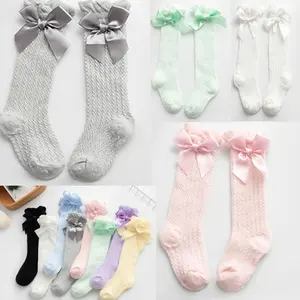 Носки детские, летние, тонкие, с бантом, с пузырьками, в Вертикальную Полоску