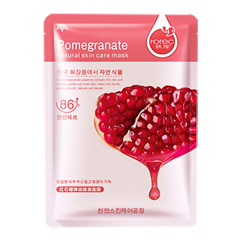 pomegranate 02 Маска для лица красный гранат и алоэ и мед и гиалуроновая кислота обернутая маска для лица увлажняющая Анти Старение Отбеливание маска для лица - Цвет: pomegranate 02