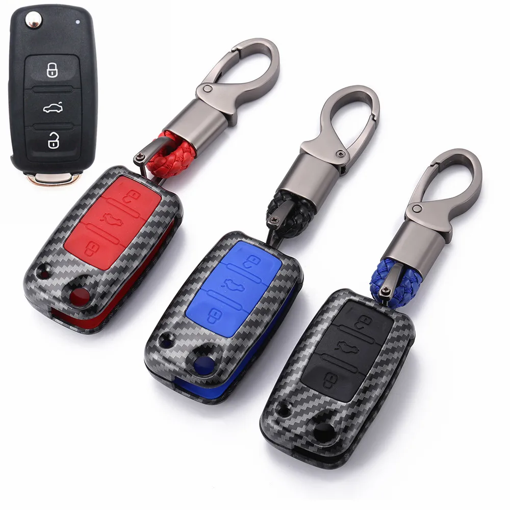 WFMJ углеродное волокно + силиконовая КНОПКА Flip Remote 3 кнопки чехол для брелка с