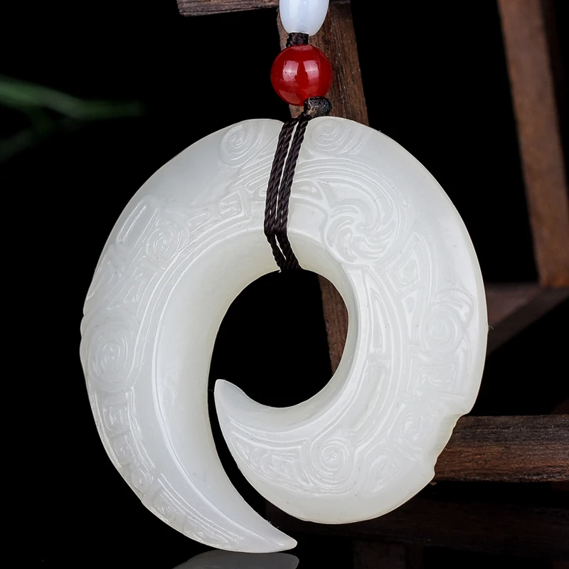 Натуральный белый зеленый китайский нефритовый рун ожерелье из бисера Шарм