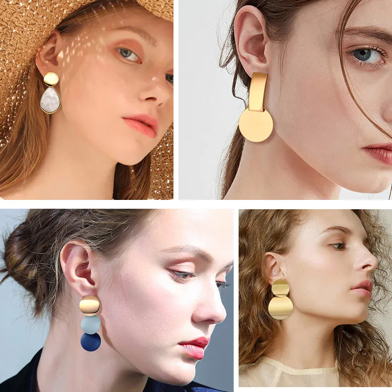 X& P Новые массивные Висячие серьги для женщин модные золотые серьги акриловые геометрические красные висячие серьги Свадебные ювелирные изделия Brinco