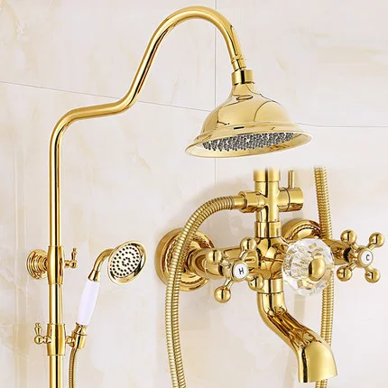 Смесители для душа 2 цветов роскошный набор из латуни с дождевой душевой лейкой