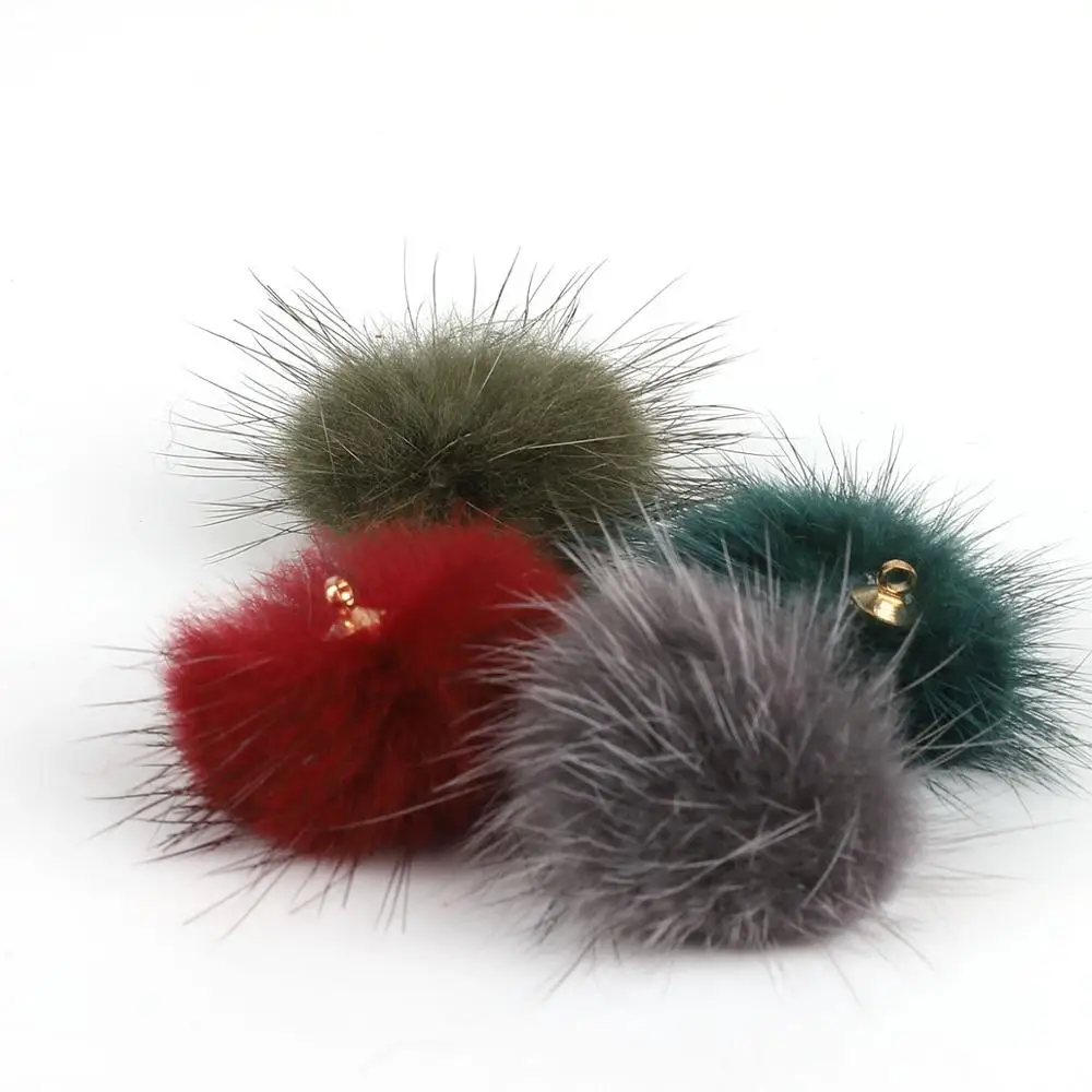 Мягкие помпоны из меха норки 1 шт./лот 3 5 см цвета для рукоделия свадебного шитья