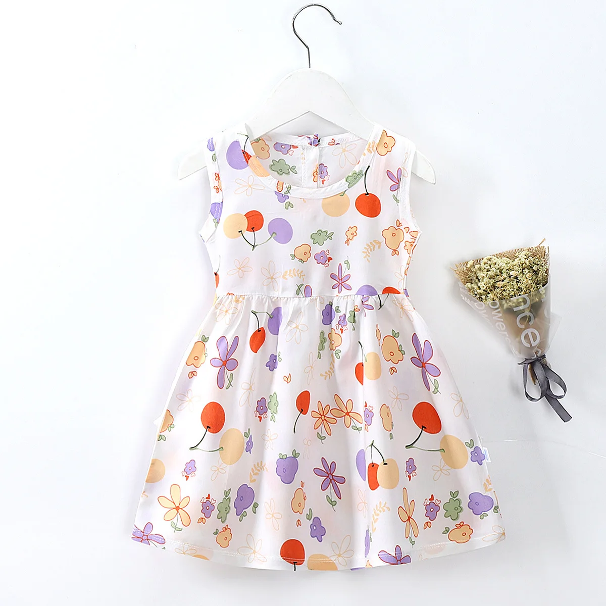 

New Beach Dress Kids Girls Clothing Fashion Casual Summer Dresses Viscose Soft Breathable Childrens Princess Dresses Promotion