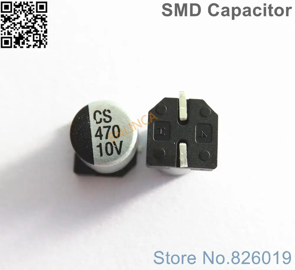 100 шт./лот 10 в 470 мкФ SMD алюминиевые электролитические конденсаторы размером 6 3*7 7