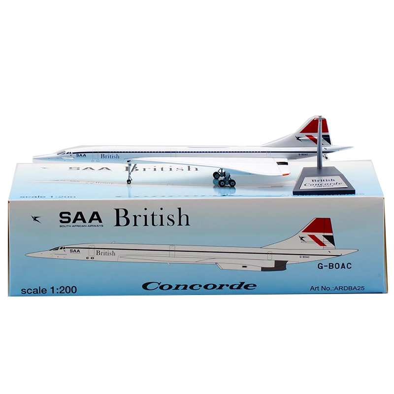 

Diecast 1:200 Concorde British G-BOAC Airways Airline Model Alloy Collectible Display Toy Airplane Model Collection