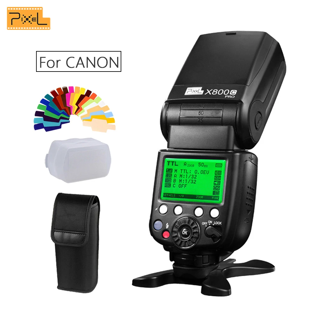 Pixel X800C PRO Speedlite E-TTL FSK 2 4 GHz Беспроводная HSS Высокоскоростная синхронизация вспышка
