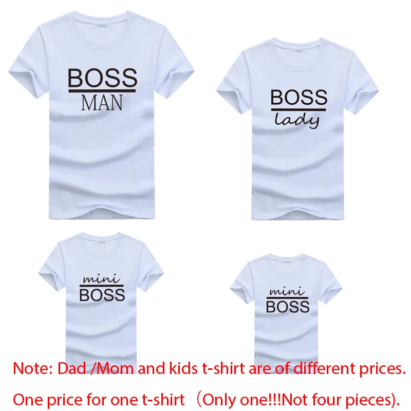 family t-shirt boss2 Gourd doll Family Matching Outfits Mommy Daddy Kid Son Baby T-Shirt Shirts Family Clothes Child T-Shirt Letter Print Tops - Цвет: family t-shirt boss2
