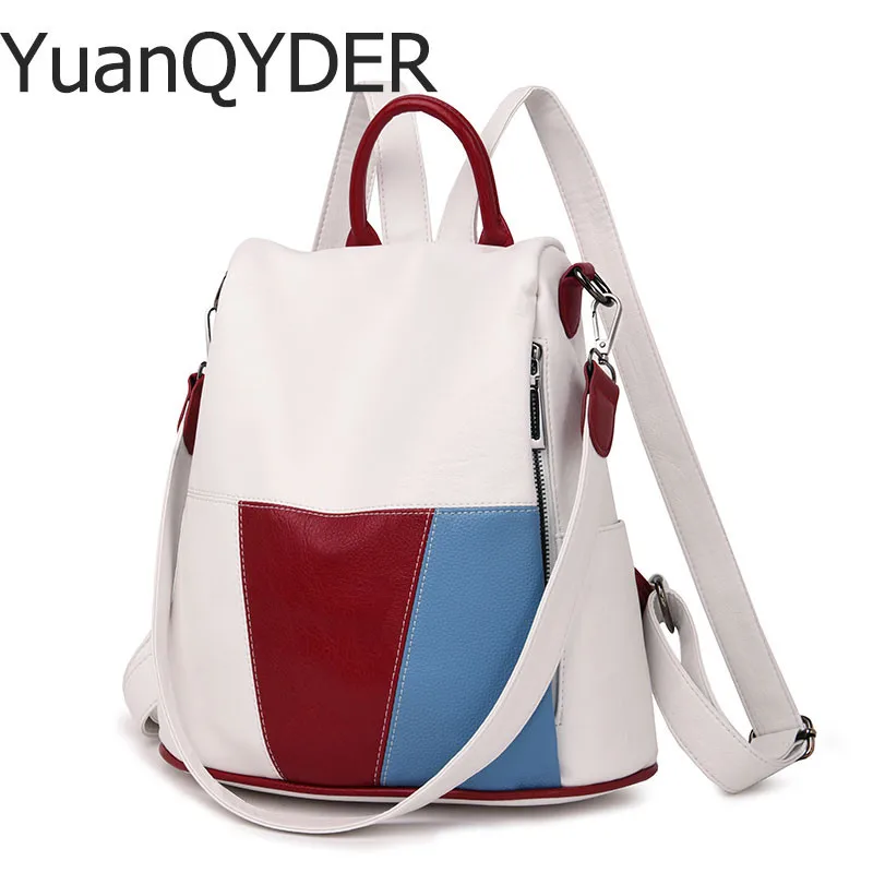 Женский кожаный рюкзак с защитой от кражи роскошная женская сумка на плечо