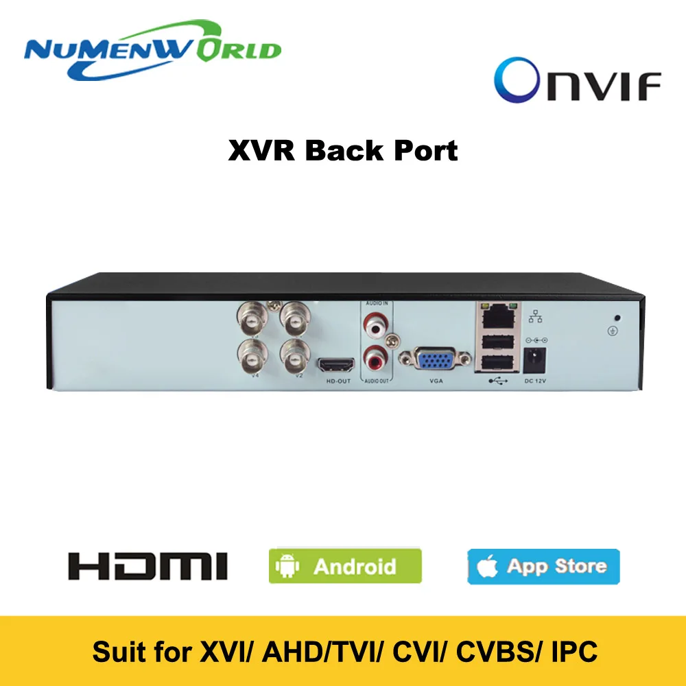 Хорошая 4CH 5MP DVR 4-канальный записывающее устройство HVR 6 в 1, система наблюдения, XVI/AHD TVI CVI/CVBS/NVR Hybrid DVR CCTV сетевого устройства хранения данных