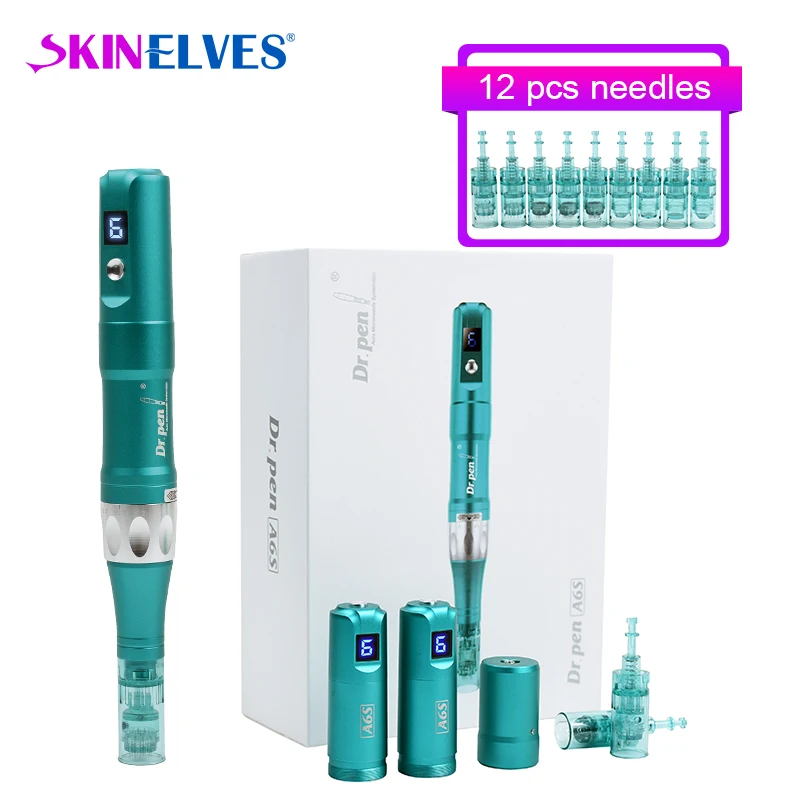 Dr.Pen Ultima A6S With 12 pcs Cartridges Professional MTS Derma Pen Microneedling Pen  Mesotherapy Skin Care Machine for Face