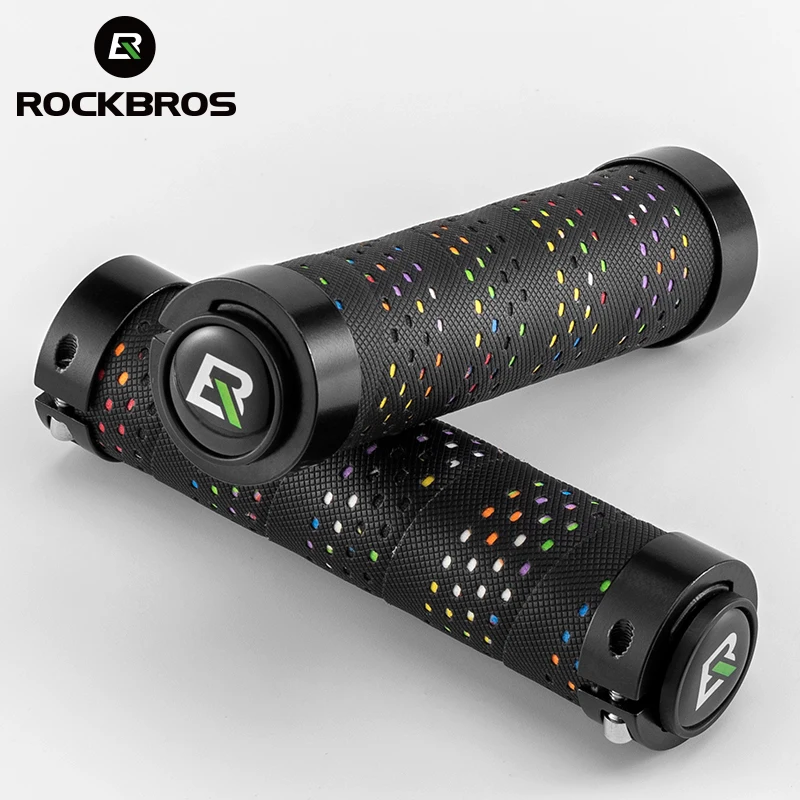 

ROCKBROS Cycling Bike Handlebar Cover Grips PP Wrapped Anti-slip Comfortable Aluminum Alloy Bilaterial Ring Lock Bike Accessory