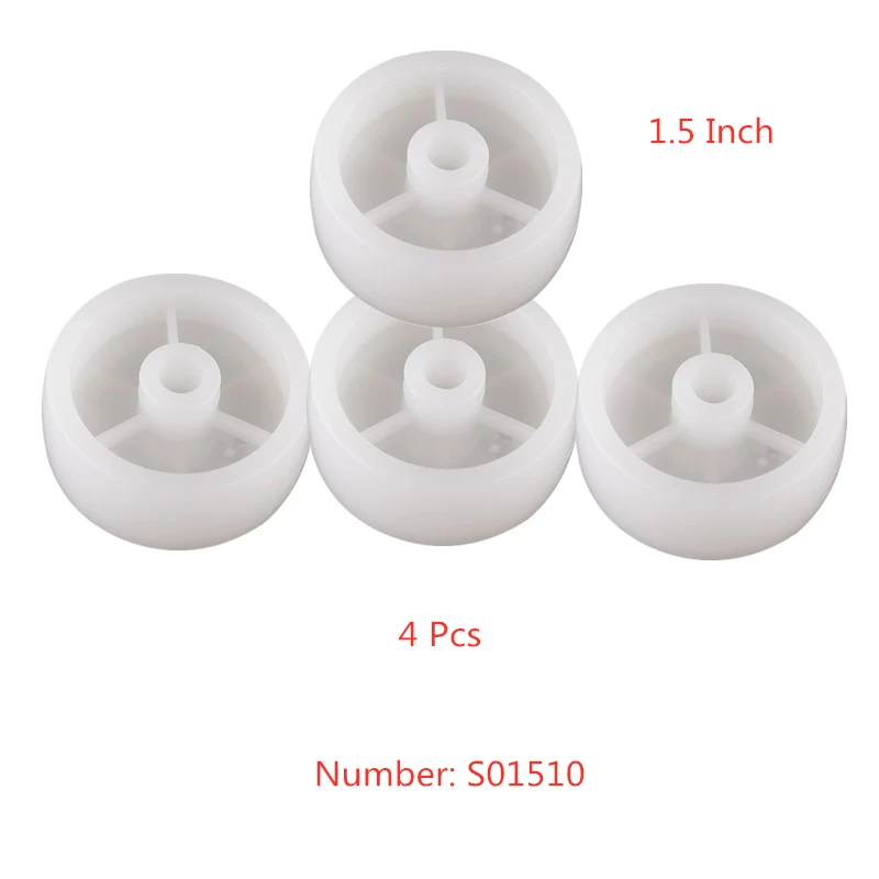 

4 Pcs/Lot 1.5 Inch White PP Single Wheel Diameter 40mm Plastic Wear Resistant Nylon Caster Furniture