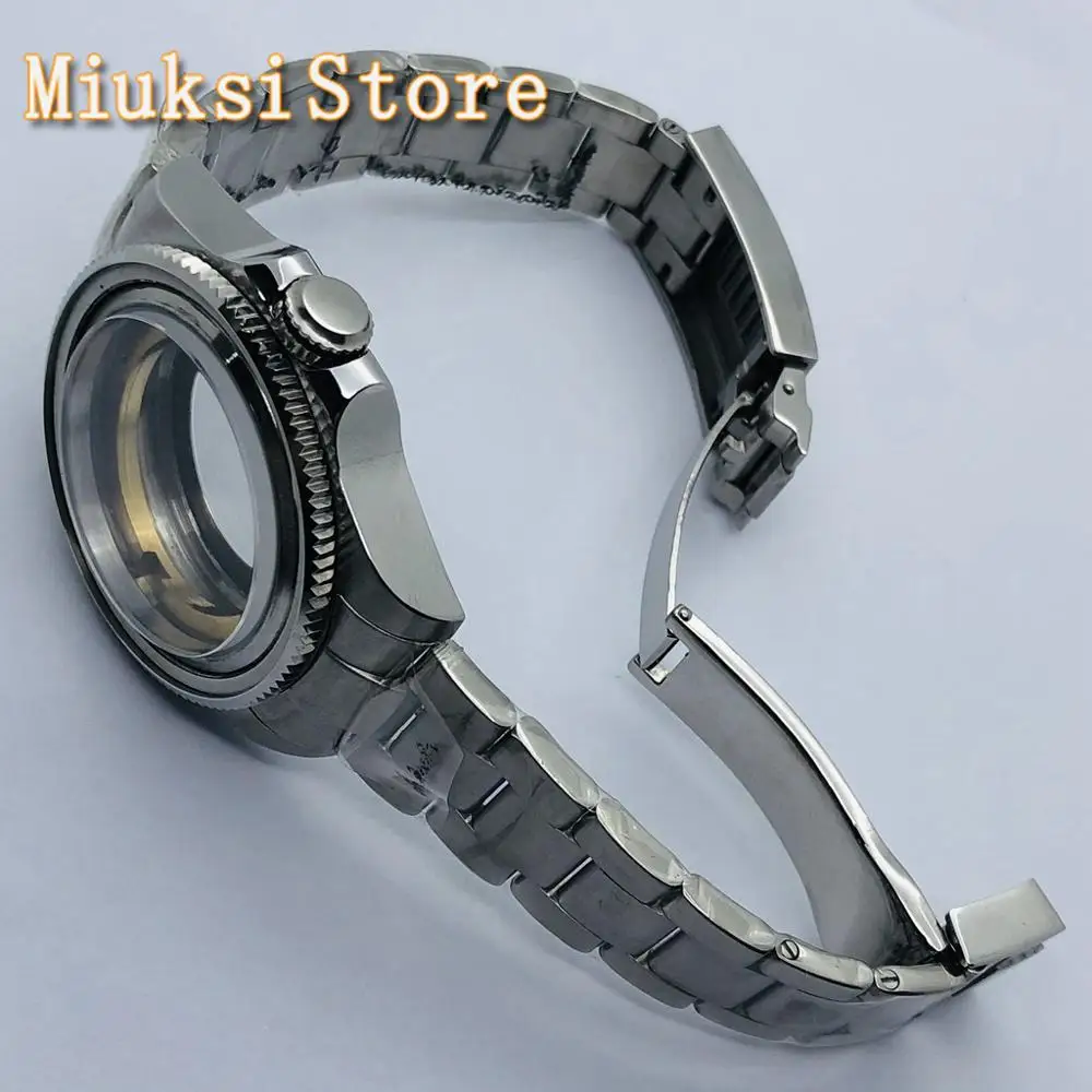 43 мм Серебряный чехол с сапфировым стеклом из нержавеющей стали подходит для NH35