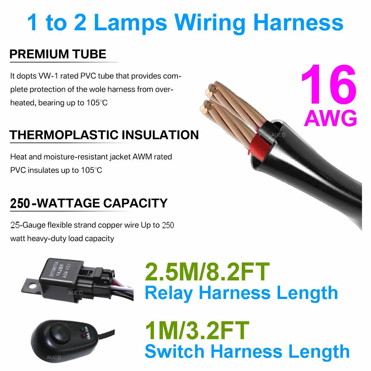 3 м 16AWG 12V авто светодиодный светильник Мощность реле комплект кабеля опт высокое