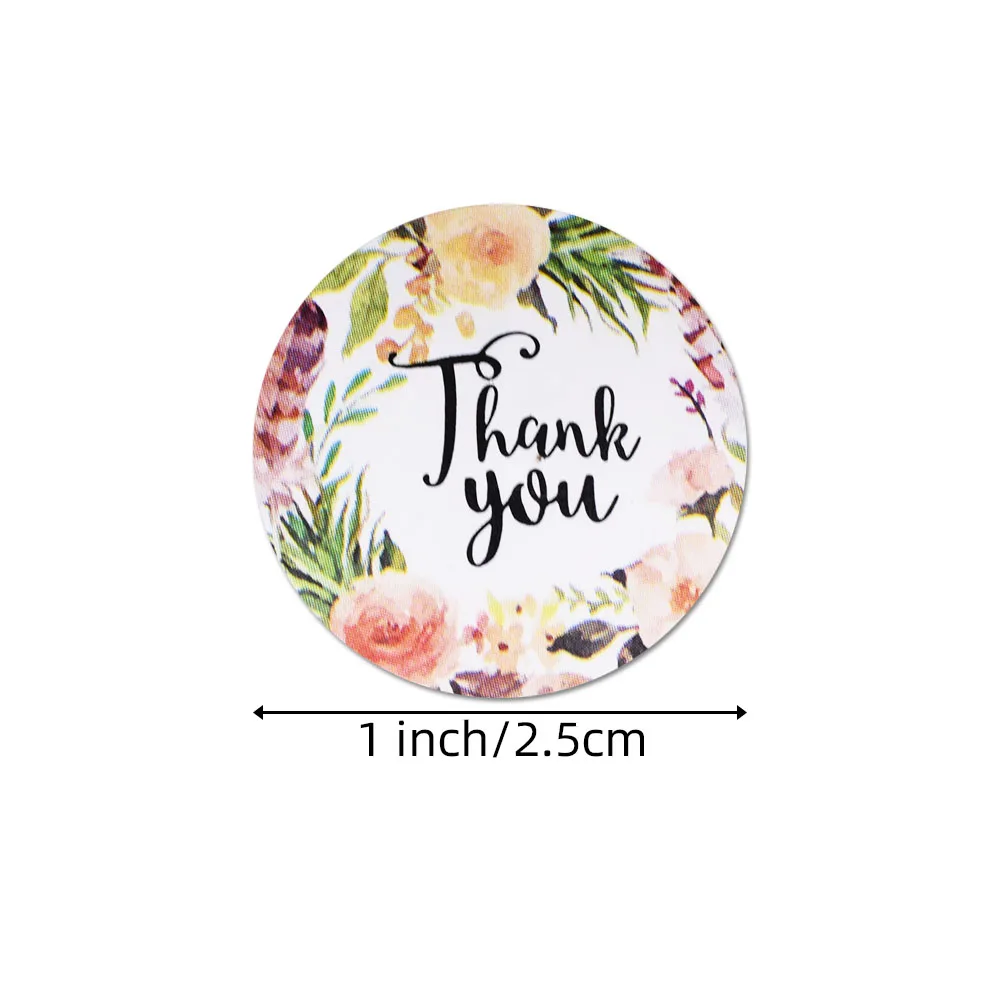 500pcs flower thanks stickers wedding decoration sticker packaging label scrapbook seal stationery |