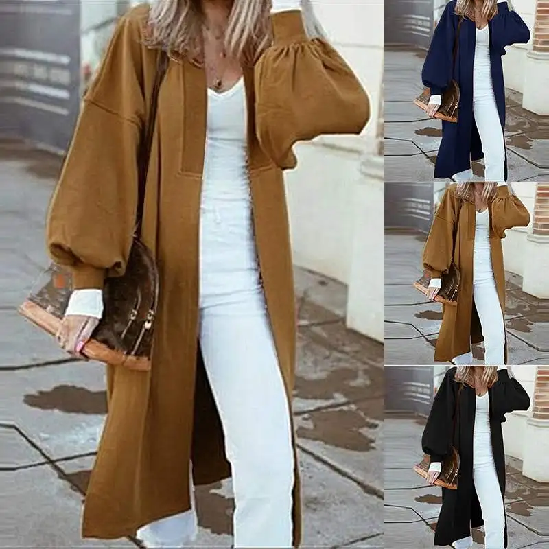 ZANZEA женские пальто куртки повседневные с рукавом фонариком Chaqueta свободные