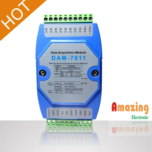 Текущий Модуль сбора 4 20mA / 0 20ma к Rs485 Rs232 Modbus DAM7011|Выключатели| |