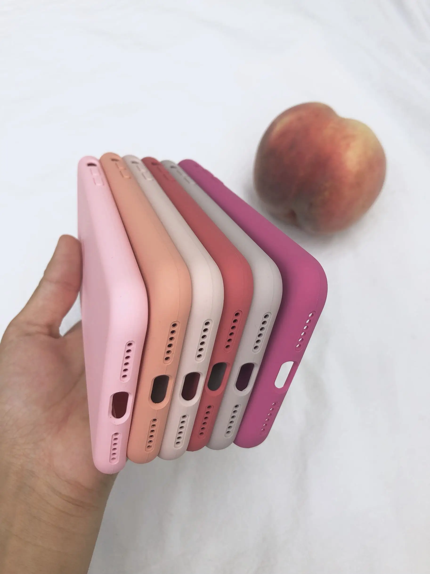 Чехол для телефона iPhone 6S 7 8Plus X XR XS Max мягкая Жидкая силиконовая Девичья розовая