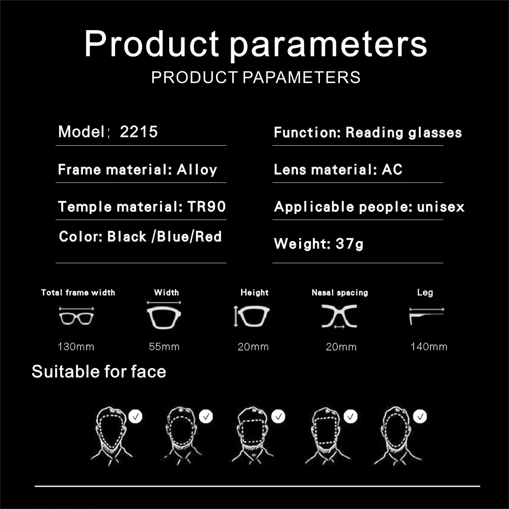 очки лупа для чтения мужские женские прозрачные безрамочные +1 увеличительные