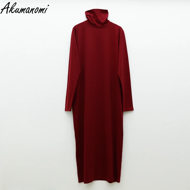 Женское трикотажное платье-макси с высоким воротником размеры 6xl 7xl 8xl 9xl 10xl |