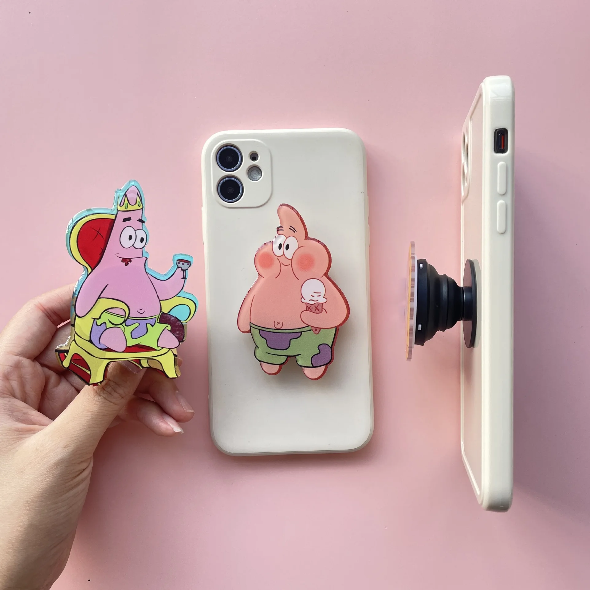 Держатель кольцо для телефона Губка Боб Квадратные Штаны iPhone Samsung Huawei Xiaomi Патрик