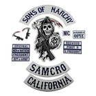 Нашивки Sons of нашивки анархии SOA, нашивки с вышивкой для мотоцикла MC Biker Rock, полный комплект, нашивка в стиле панк для украшения куртки на заказ