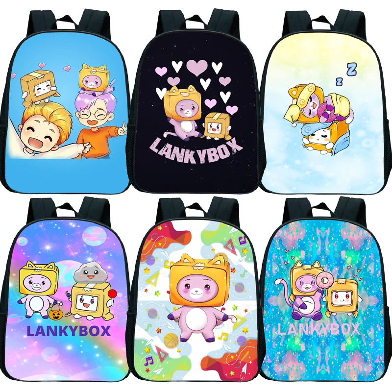 Детские Мини-рюкзаки Lankybox с принтом Мультяшные аниме-сумки для книг детей