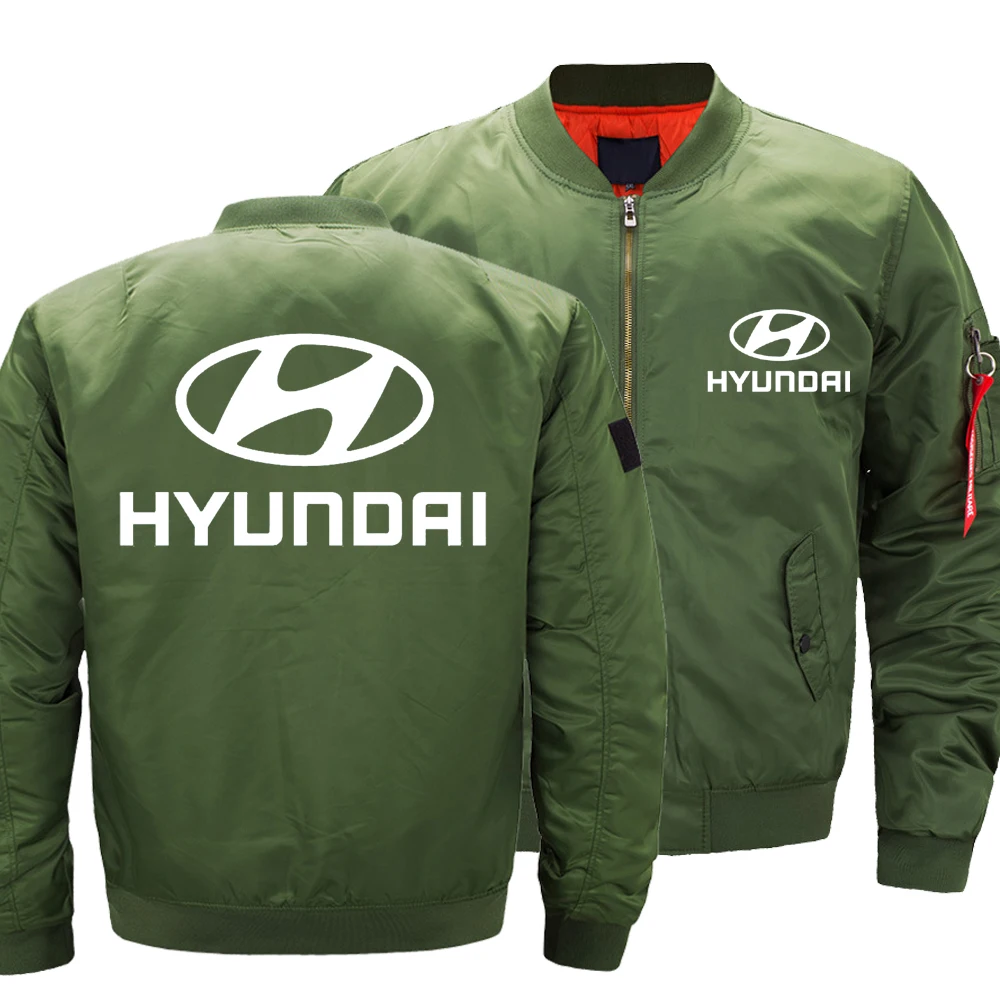 

2021 New Autumn Winter Flying Hyundai Logo Men and Women Jacket Coat Warm Windproof Casual Zip Baseball Jacket