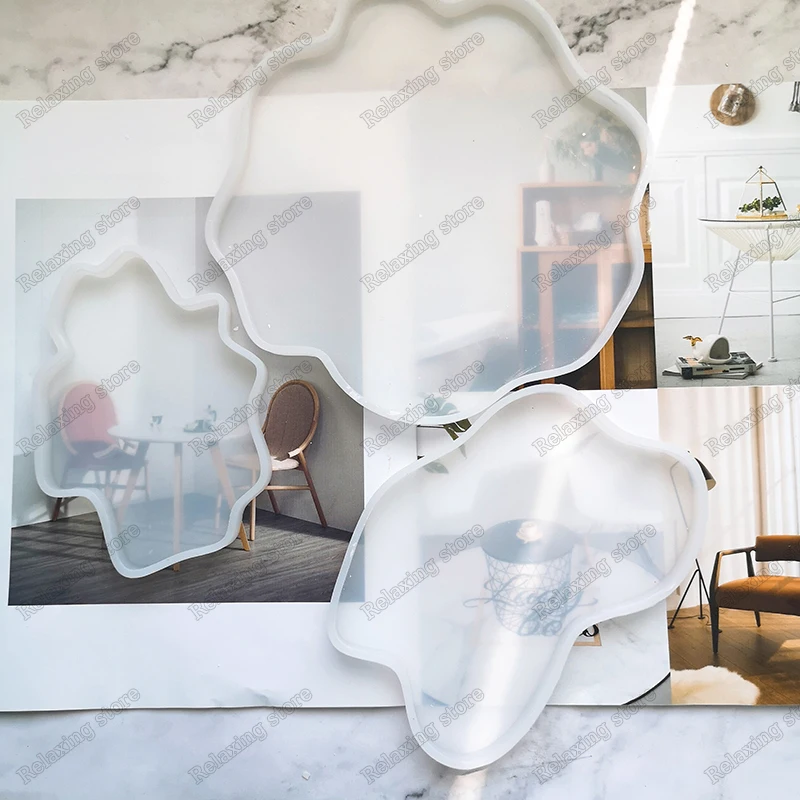 Креативная форма для бетонного подноса гипсовая поддона 4 отверстия силиконовые