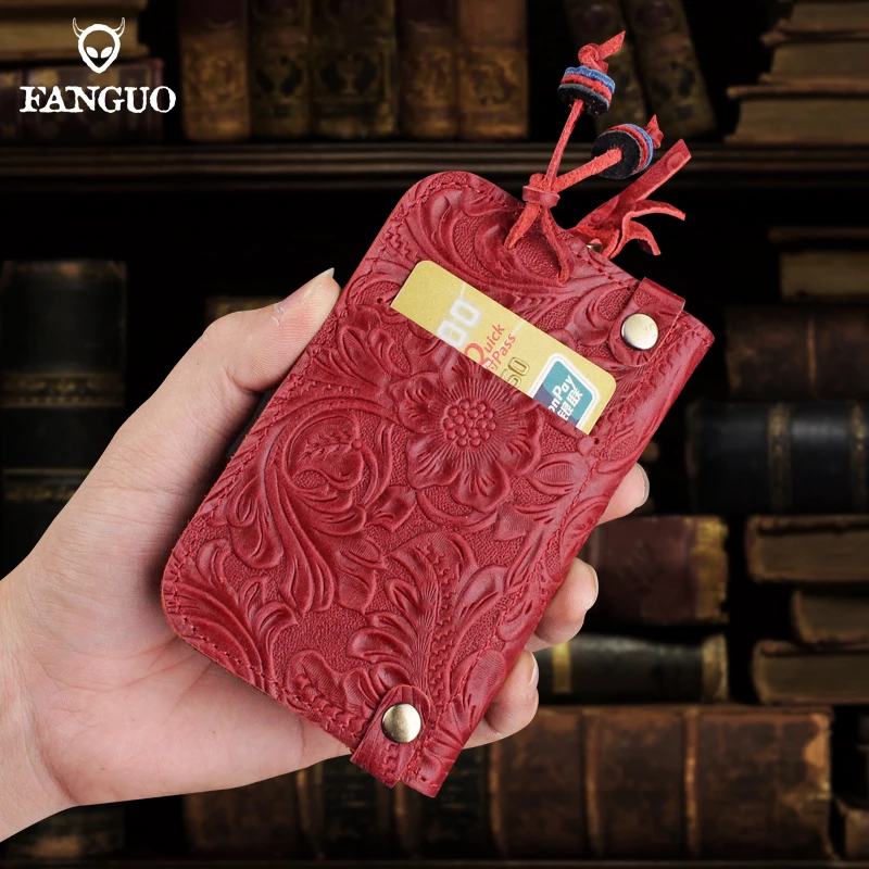 Брелок из натуральной кожи бумажник ключница чехол для ключей оригинальный