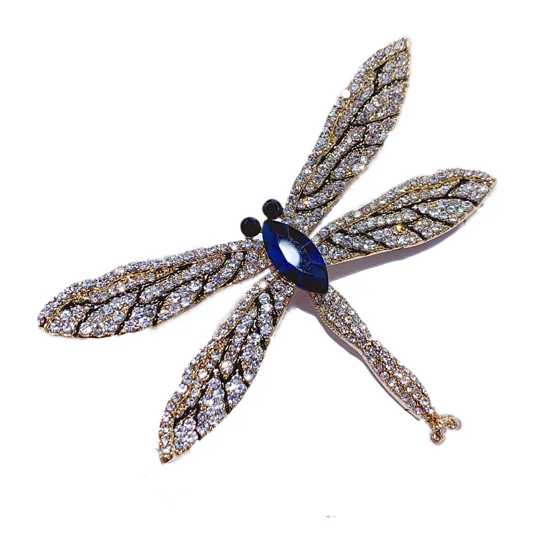 Винтажные изящные элегантные Броши Стрекоза со стразами сплав ретро животное