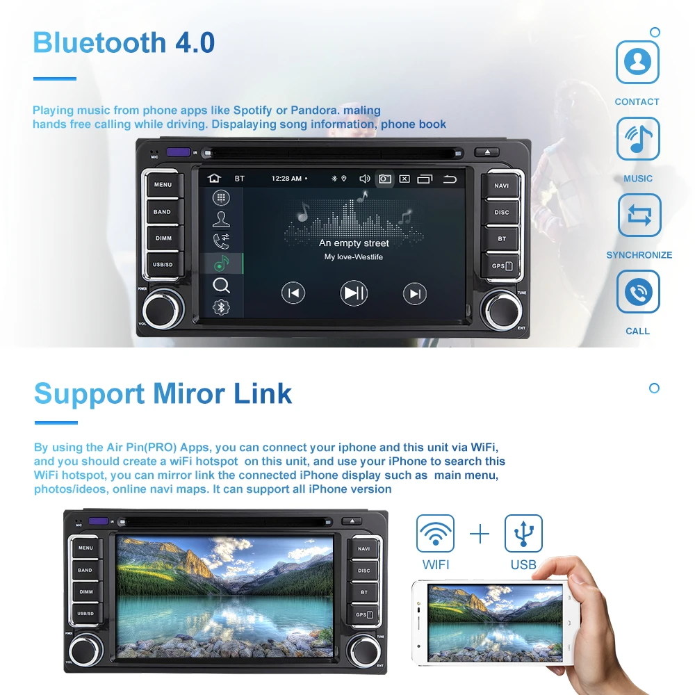 ZLTOOPAI Car Multimedia Player 2 Din For Toyota Universal RAV4 COROLLA CAMRY VIOS HILUX Terios Land Cruiser 100 Auto Radio GPS | Автомобили
