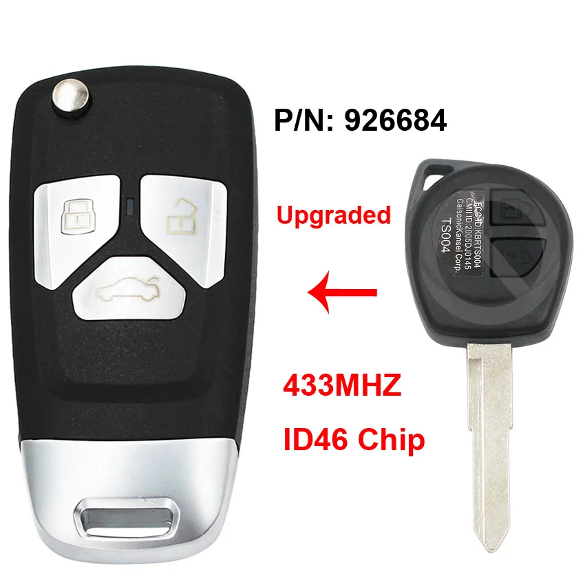 Складной обновленный дистанционный ключ-брелок 433 МГц ID46 чип PN: 926684 с