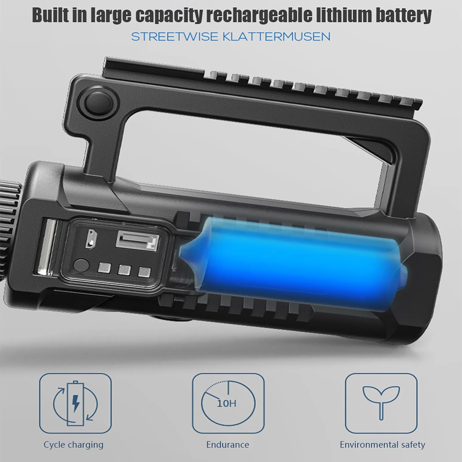 

Portable Flashlight + Tripod Super Bright P70led Strong Light Flashlight Outdoor Portable Rechargeable Camping Fishing Light