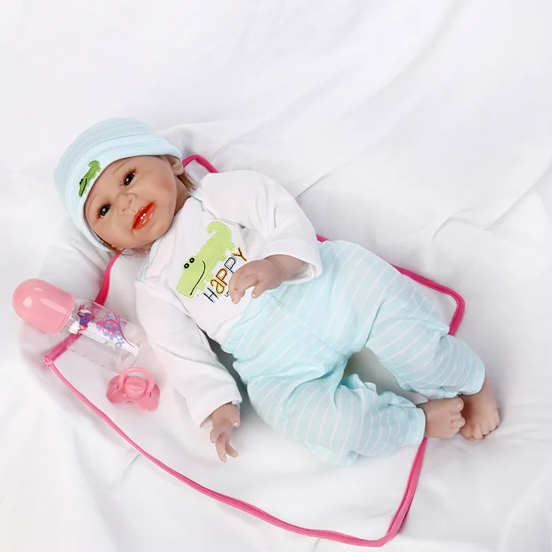 

Кукла реборн силиконовая, 24 дюйма, полностью силиконовый корпус, одежда, детские игрушки Playmate, Рождественский подарок на день рождения, рекв...