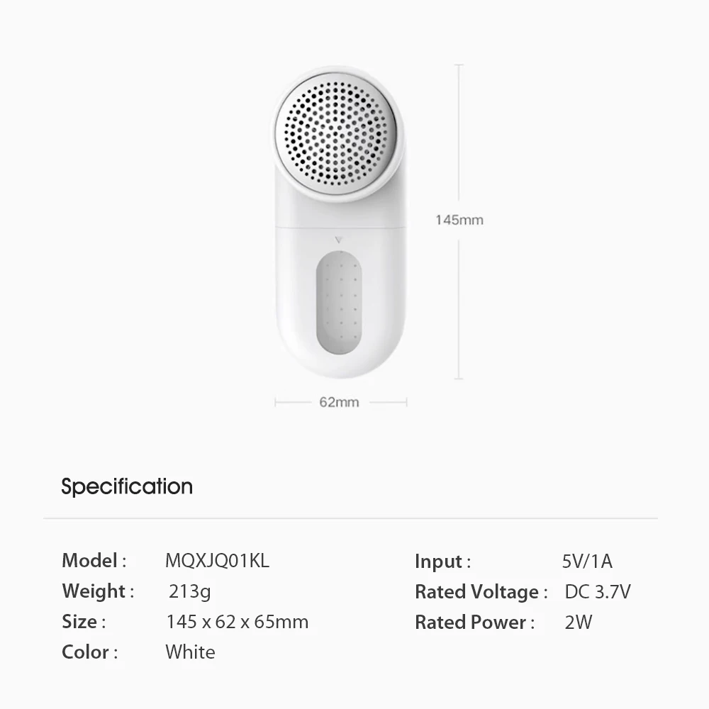 Устройство для удаления ворса Xiaomi Mijia usb нож маленькая щетка защиты ткани бритва