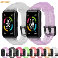 glacier transparent strap for huawei band 6honor band 6 smartwatch silicone watchband replacement sport wristband bracelet