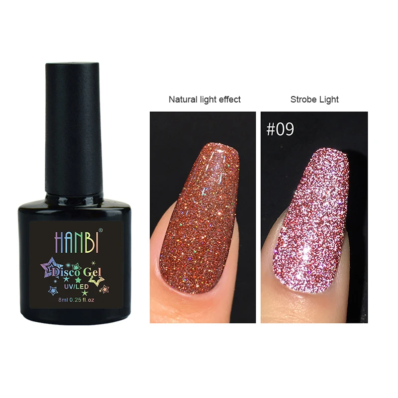 9 Цвета Светоотражающие лак для ногтей Гель-лак яркий банджи порошок клей Эффект