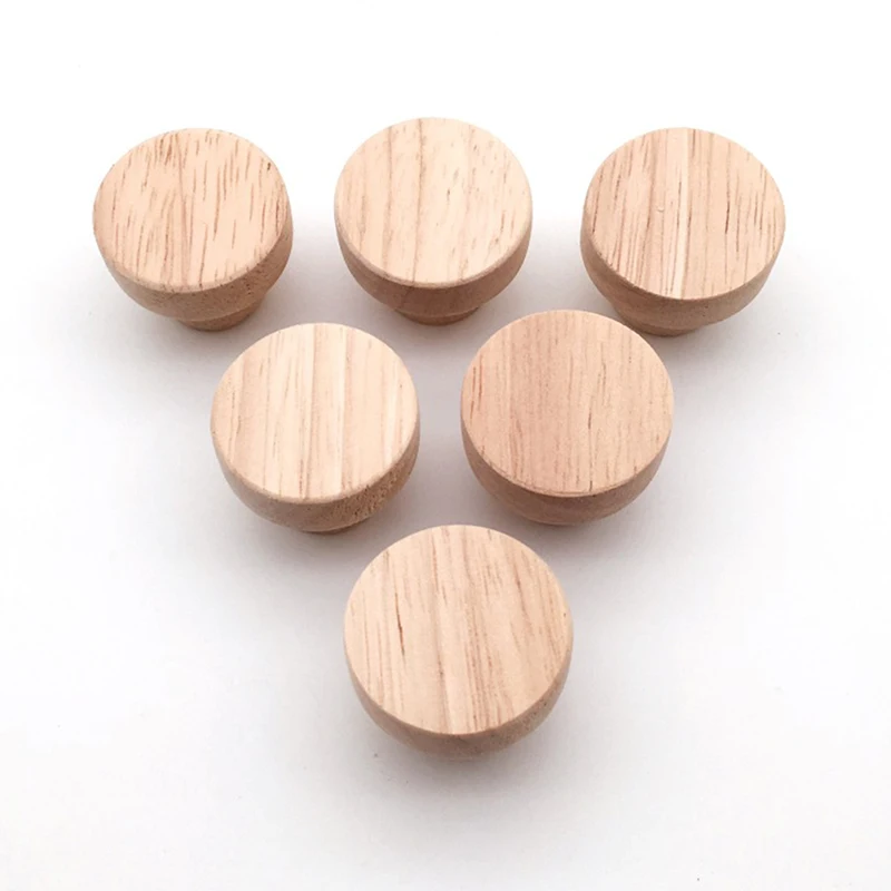 

4 pcs Wood Round Pull Knobs Natural Wooden Cabinet Drawer Wardrobe Knobs Handle