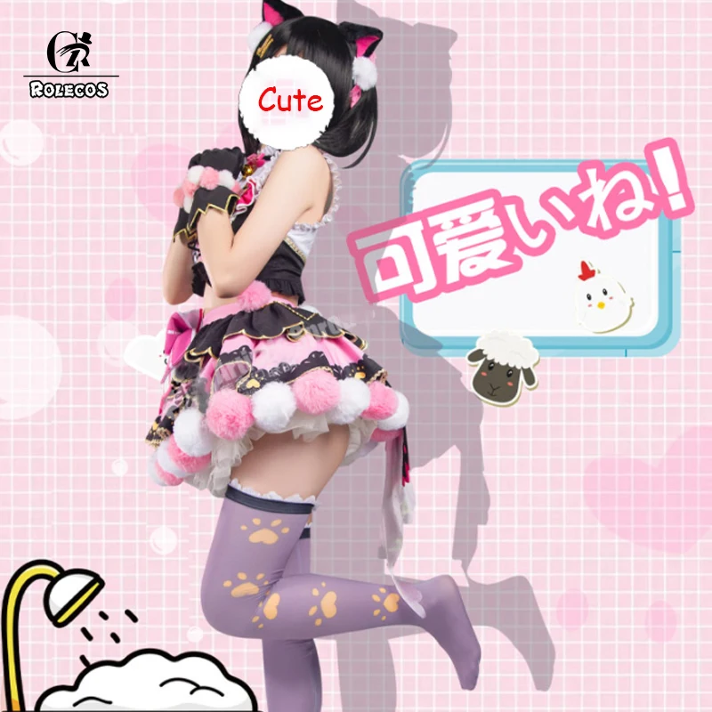 ROLECOS аниме Lovelive мини Кодори Кот девочка все член Косплей Нико Ядзава костюм