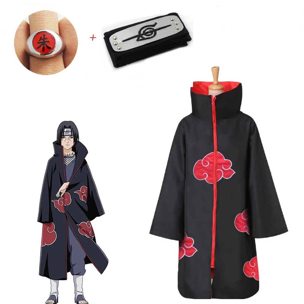 Костюм для косплея Акацуки Учиха Тоби Обито плащ маска Хэллоуина костюм головная