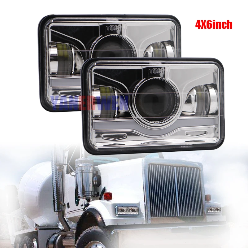 

45W led rectangle light replacement 4x6 Square Sealed Beam 12V 24V LED Headlights Lamps H4 Bulbs for Chevy Camaro Iroc-Z