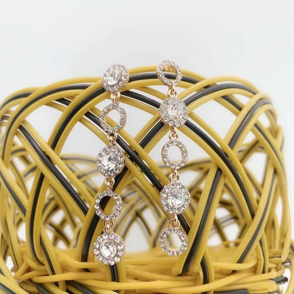 Новые золотые стеклянные серьги модные ювелирные свадебные подарки для