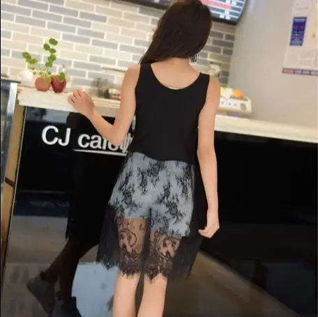 Новое модное черно-белое кружевное платье с вышивкой размера плюс женская