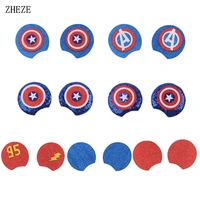 7pairs new glitter 3 3 round shield felt pads for headband women kids patches hair accessories girls mouse ears diy craft