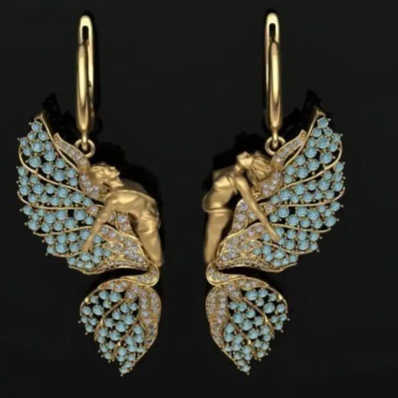 Изысканные модные креативные женские серьги парные с зелеными бабочками