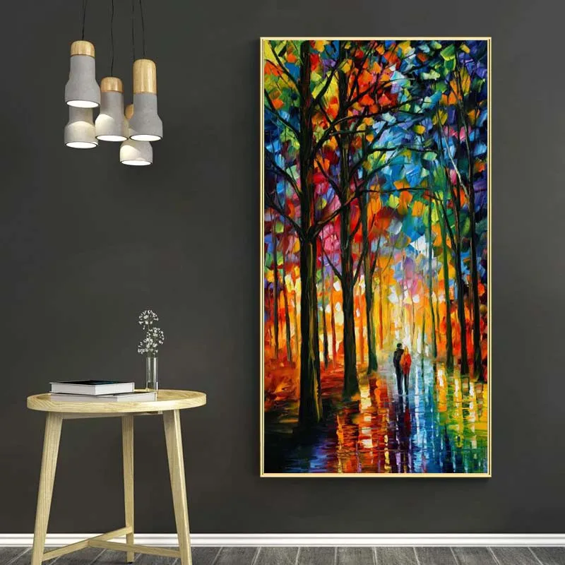 

Abstract Landscape Canvas Painting Wall Art Posters And Prints Forest Street Rainy landscape Wall Art Pictures for Room Decor