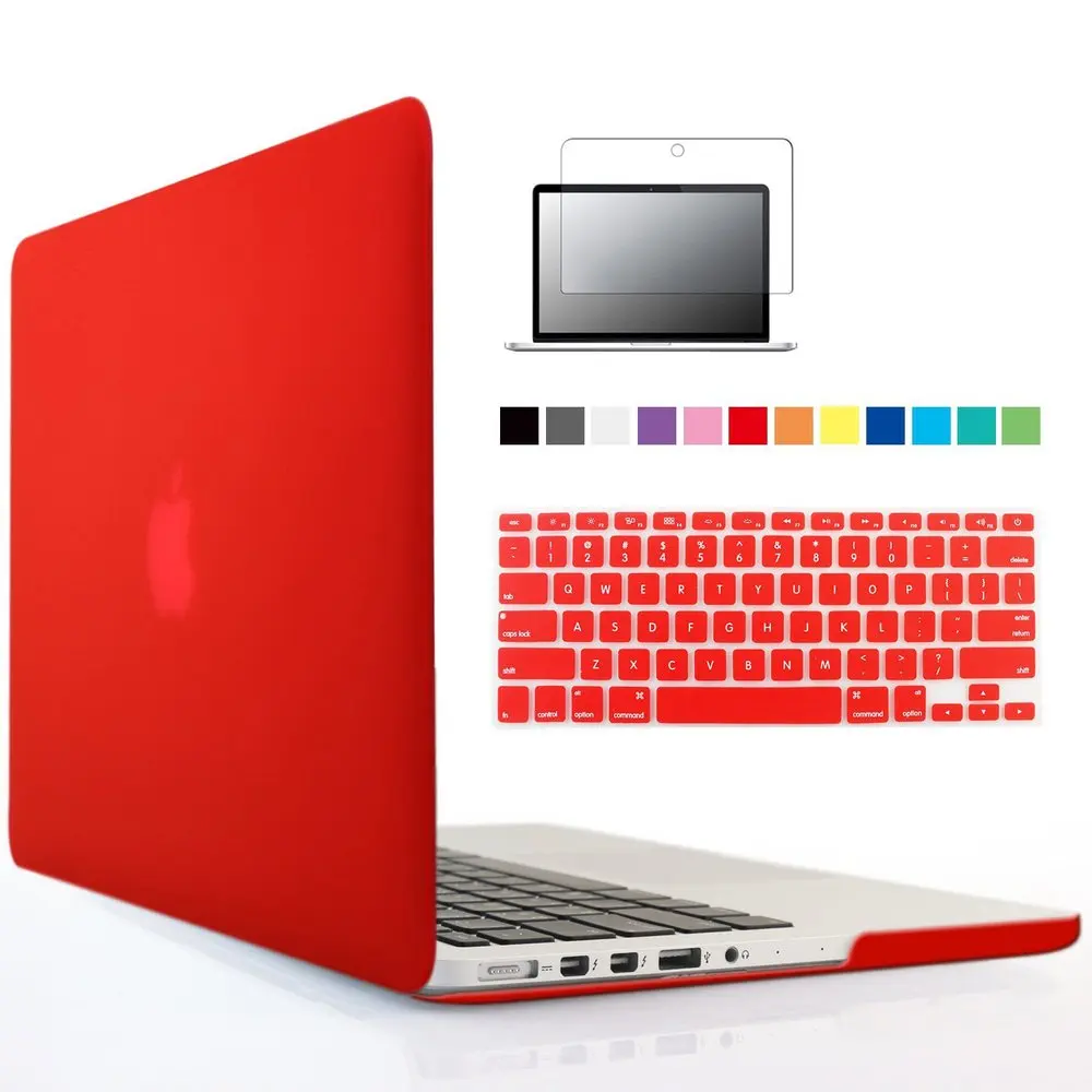 Matte red Чехол для ноутбука Apple MacBook Air Pro retina 11 12 13 15 Mac Book 13,3 15,4 дюймов Чехол с сенсорной панелью+ чехол для клавиатуры - Цвет: Matte red